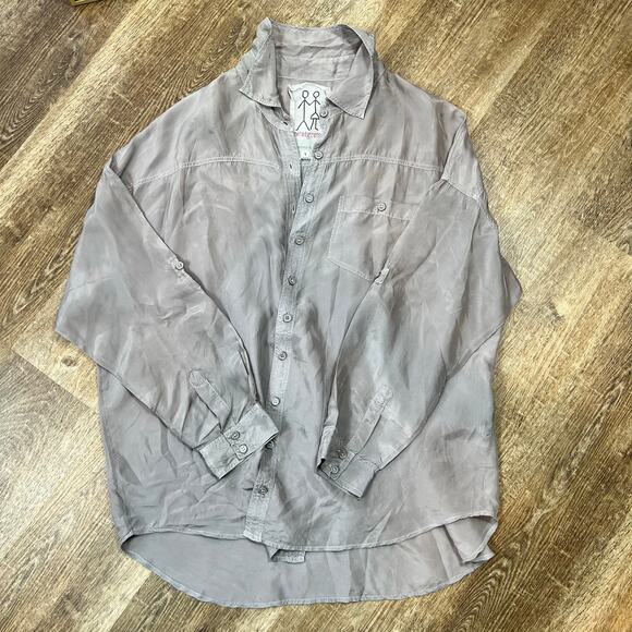 Johnny Was Pete & Greta Capras Button Down Shirt Gray - Picture 7 of 11